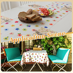 Mantel de poliéster con margaritas bordadas&nbsp;AJEW-WH0816-374A