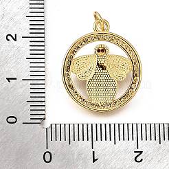 Messing Micro Pave Zirkonia ABS Imitation Perle Anhänger&nbsp;KK-D328-05G