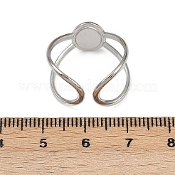 Ovale Manschettenringe aus 304 Edelstahl mit Emaille für Damen&nbsp;RJEW-G355-03P-02