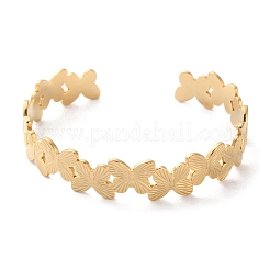 Bracelets manchettes en acier inoxydable 304 pour femmes&nbsp;LS-BJEW-K263-05G-12