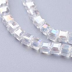 FilI di perline in vetro placcato&nbsp;EGLA-D018-4x4mm-01