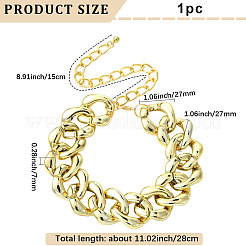 1 collana girocollo con catena cubana in alluminio massiccio per donna&nbsp;NJEW-SP0001-11LG