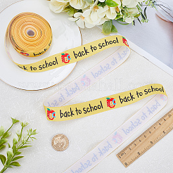 Nastro in gros grain di poliestere con tema ritorno a scuola da 10 metro&nbsp;OCOR-WH0082-82B