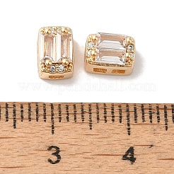 Perle di zirconi cubici trasparenti in micro pavè di ottone&nbsp;KK-G503-20G