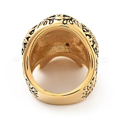 Anillo de acero inoxidable 316 con calavera y cruz para los dedos&nbsp;RJEW-C030-02A-AG
