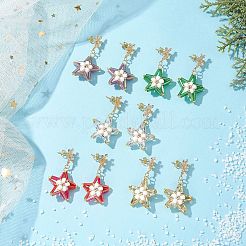 Boucles d'oreilles à tige en forme d'étoile en verre&nbsp;EJEW-MZ00256