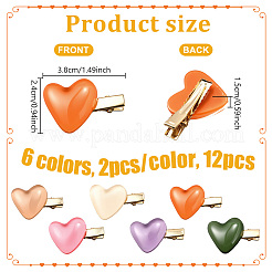 12 Stück 6 Farben Eisen-Alligator-Haarspangen&nbsp;PHAR-HY0001-08
