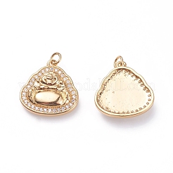 Pendentifs avec zircon cubiques à micro-pavés en laiton&nbsp;ZIRC-G156-02G