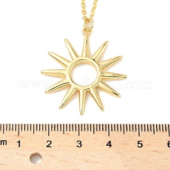 Collane con ciondolo a forma di sole cavo in ottone per donna&nbsp;NJEW-S449-06G