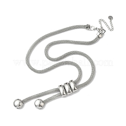 Rechteckige Lasso-Halsketten aus 304 Edelstahl&nbsp;NJEW-D333-02P