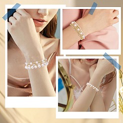 2 stücke 2 arten abs kunststoff imitation perle & shell perle & messing perlen armbänder&nbsp;BJEW-SW01606