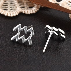 Clous d'oreilles en 925 argent sterling&nbsp;EJEW-K303-01S-11
