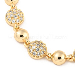 Bracelets à maillons en laiton doré avec micro pavé de zircone cubique&nbsp;BJEW-P314-A06-G