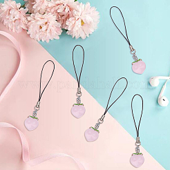 Harz Pfirsiche Dekoration Telefon Charms Riemen&nbsp;HJEW-PH01765