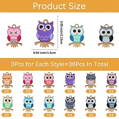 36 Stück 12 Farben Legierung Emaille Anhänger&nbsp;FIND-SZ0003-34