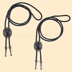 2 Stück 2 Farben PU-Leder-Lasso-Halskette&nbsp;NJEW-GF0001-15