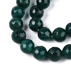 Gefärbt natürlichen weißen Jade Perlen Stränge&nbsp;G-T139-8mm-60-19