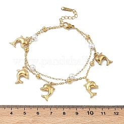 Doppellagige Satellitenkettenarmbänder aus Edelstahl 304&nbsp;BJEW-D456-02G