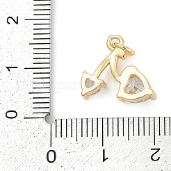 Messing micro pave klar zirkonia charme&nbsp;KK-G522-40G-01