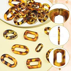 80pcs 5 Stile transparente Acryl-Verbindungsringe&nbsp;OACR-FS0002-74
