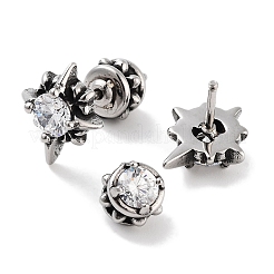 Ohrstecker aus chirurgischem Edelstahl 316 mit klarem Zirkonia&nbsp;EJEW-Z050-41AS