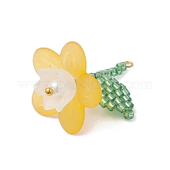 7 pieza de colgantes de flores con cuentas de semillas de vidrio&nbsp;PALLOY-MZ01009