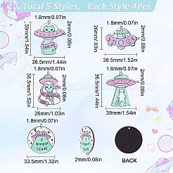 20pcs 5 pendentifs acryliques opaques de style&nbsp;SACR-SC0001-06
