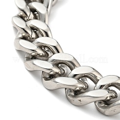 Bracciale a catena a maglia barbazzale in acciaio inossidabile 201 antiossidante&nbsp;BJEW-H550-06A-P