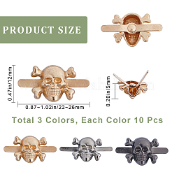 30 pieza de clips de hebilla decorativos para bolso de aleación de zinc de 3 colores&nbsp;FIND-GF0005-14