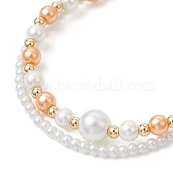 Bracelets multibrins en perles de verre rondes&nbsp;BJEW-JB11918-02