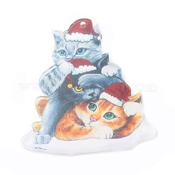 Décoration de pendentif en acrylique en forme de chat de noël&nbsp;HJEW-E007-01G-08