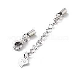 925 estensore per catena a maglie in argento sterling rodiato anti-ossidazione&nbsp;STER-G039-03C-P