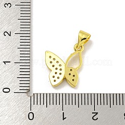 Porte micro ouvrent pendentifs zircone cubique en laiton de placage&nbsp;KK-C074-02G-01