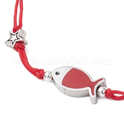 Pulseras de cuentas trenzadas de nailon para mujeres y hombres.&nbsp;BJEW-JB11312-03