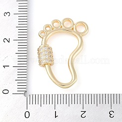 Verschlüsseanhängerverschlüsse aus Messing mit Mikropflaster und Zirkonia&nbsp;KK-K374-03F-G