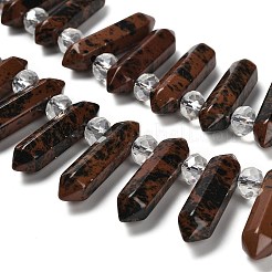 Natürliche Mahagoni Obsidian Doppel-Ended Point Perlen Stränge&nbsp;G-H069-A02-01