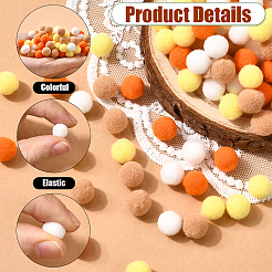 400 pieza de bolas de pompones de poliéster de 4 colores&nbsp;DIY-SC0031-37D