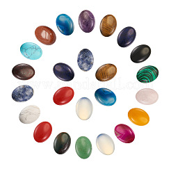 36pcs 18 cabochons de pierres précieuses naturelles et synthétiques de style&nbsp;G-FW0001-07