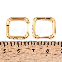 Boucles d'oreilles créoles carrées en acier inoxydable 304 et zircon cubique transparent&nbsp;EJEW-L307-09G
