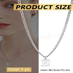 Collier avec pendentif lettre en acier inoxydable 304&nbsp;NJEW-LP0001-33E-P