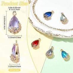 5 pièces 5 couleurs pendentifs en verre transparent&nbsp;GLAA-FS0002-74