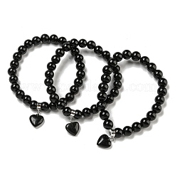 Braccialetti elasticizzati rotondi con perline miste naturali e sintetiche da 8.5 mm&nbsp;BJEW-C074-01