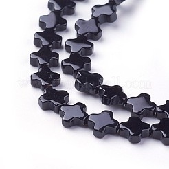 Natürlich gefärbte und erhitzte schwarze Onyxperlenstränge&nbsp;G-F619-40