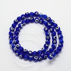 Chapelets de perle rondes au mauvais œil manuelles&nbsp;LAMP-L055-10mm-06