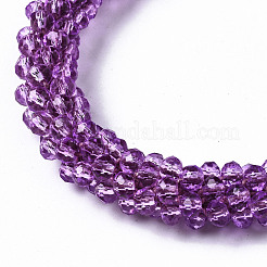 Facettierte transparente Glasperlen Stretch Armbänder&nbsp;BJEW-S144-002F-01