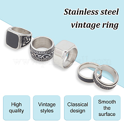 5 stücke 5 arten 304 edelstahl sailor knoten rotierenden finger ringe&nbsp;RJEW-AN0001-13