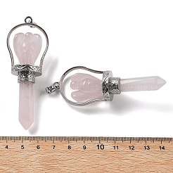 Natürlicher rosenquarz wies große anhänger&nbsp;KK-H491-01P-08