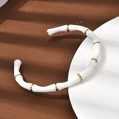 Bracelets manchettes en acier inoxydable 304 émaillé pour femmes&nbsp;BJEW-Z166-03G