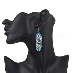 Orecchini pendenti a rombo in apatite naturale&nbsp;EJEW-MZ00567-02