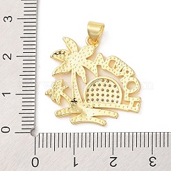 Cremagliera placcatura micro ottone spianare pendenti zirconi&nbsp;KK-P261-01G